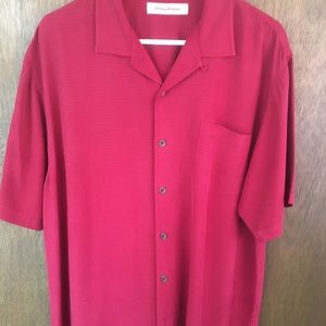 Tommy Bahama size Large red, men’s SS shirt.